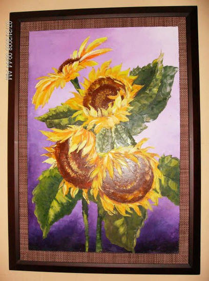 GIRASOLES Óleo Lienzo Floral