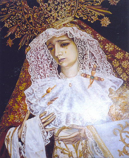 Virgen del Amor Oil Canvas Portrait