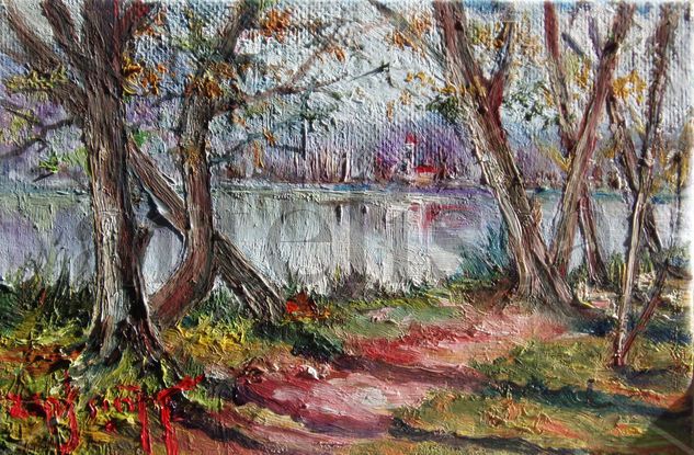 A LA ORILA DEL RIO Oil Canvas Landscaping