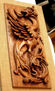 Dragon, relieve,talla, madera