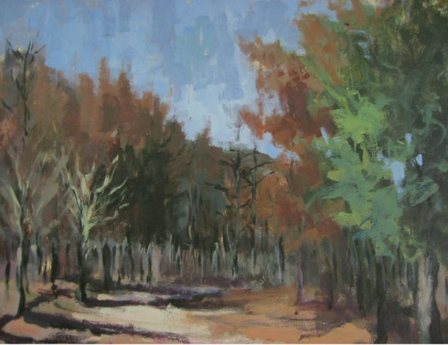 bosque quemado 2 Oil Panel Landscaping