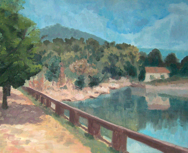 El lago de la Granja de San Ildefonso Oil Canvas Landscaping