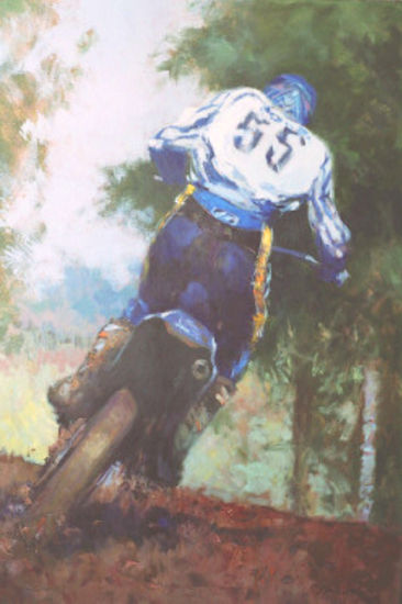 Motocross Oil Canvas Sports