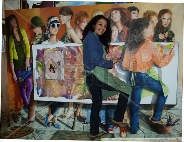 Mis mujeres en el Atelier Oil Canvas Landscaping