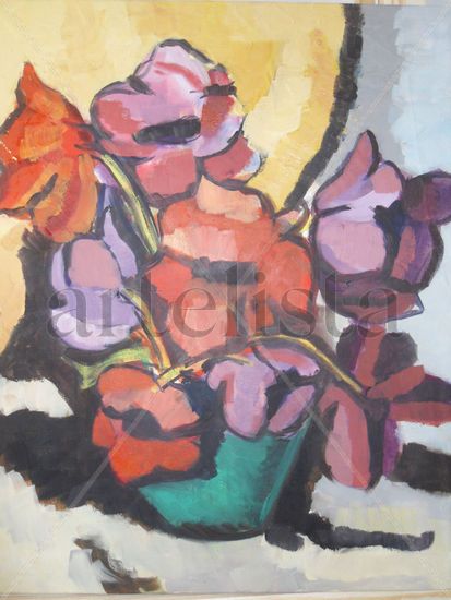 Mas que flores Oil Canvas Floral Painting