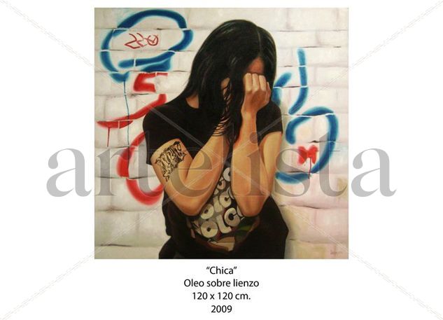 "CHICA" Oil Canvas Figure Painting