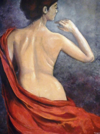 De corazon rojo Oil Canvas Nude Paintings