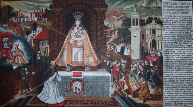 Historia de Nuestra Señora de Belén Óleo Lienzo Figura