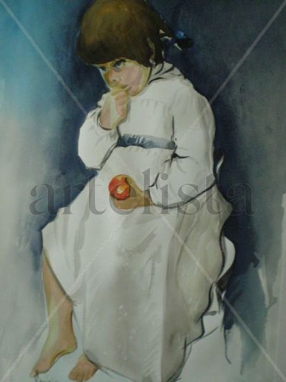 Niña con manzana 