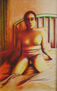 hombre en su habitación
