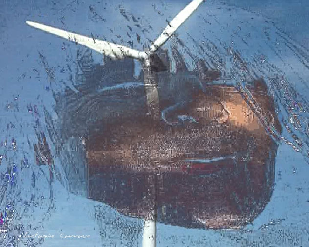 Cara y molino de viento