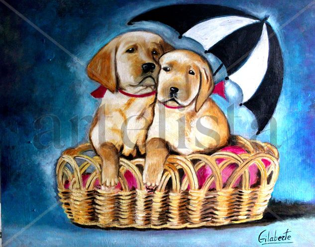 PERRITOS OBRA DE GILABERTE envio gratis Oil Canvas Animals