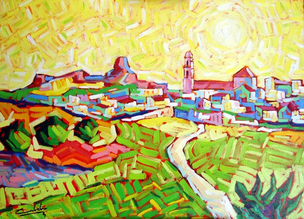 Callejon largo Oil Canvas Landscaping