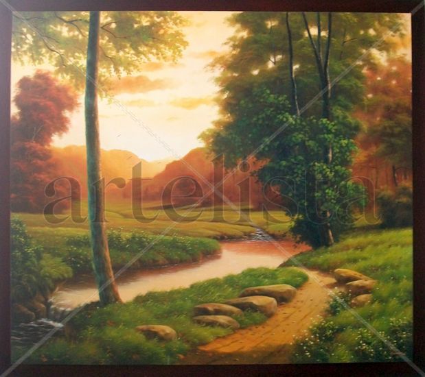 atardecer en los montes de maria Oil Canvas Landscaping