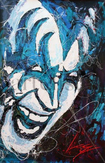 KISS AZUL Acrylic Canvas Portrait