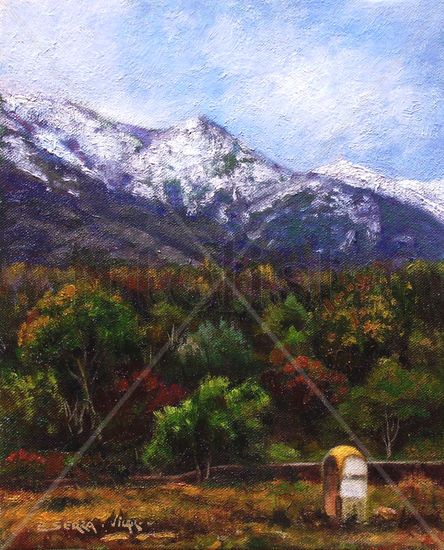 Artana. Nieve en l'Ombria / Snow in L'Ombria. Oil Canvas Landscaping