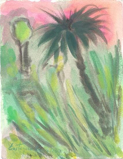 La palmera del jardín Watercolour Paper Landscaping