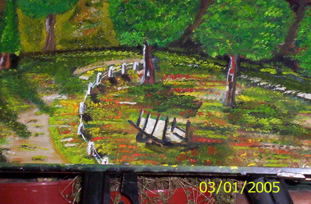 camino en el monte Oil Canvas Landscaping