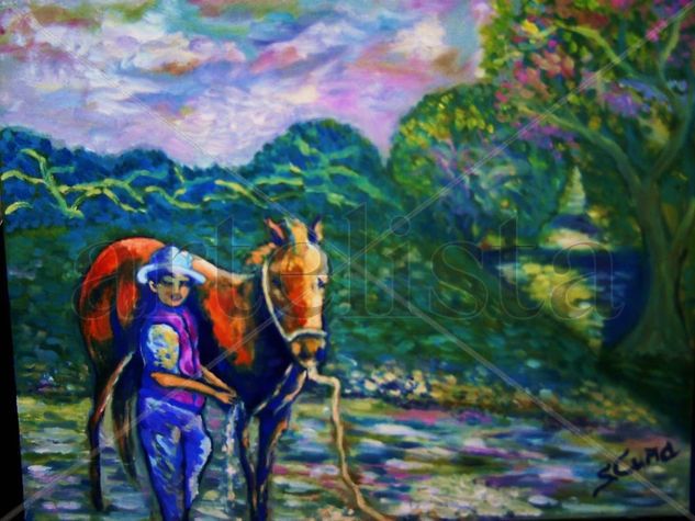 EN EL RIO Oil Canvas Landscaping