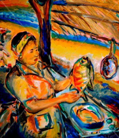 desde la tierra serie vendedores de pescado 1