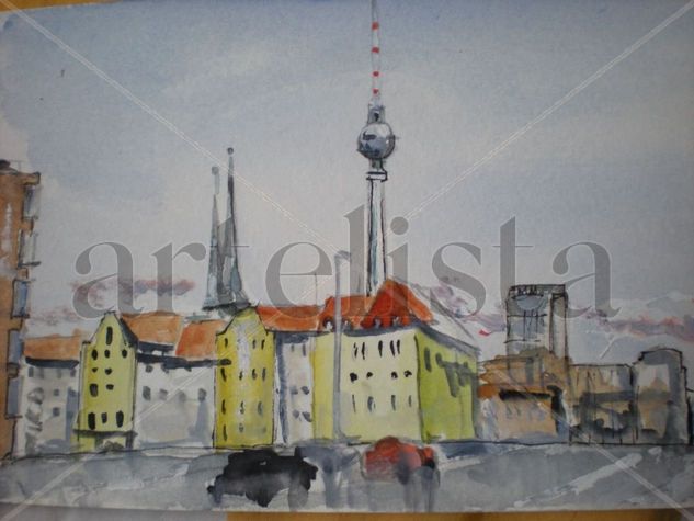 Berlin Acuarela Papel Paisaje