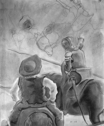 Don Quijote y Sancho Panza - Escena