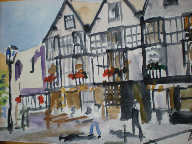 The Llandoger Trow Bristol Acuarela Papel Paisaje