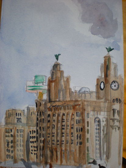 Liverpool Acuarela Papel Paisaje