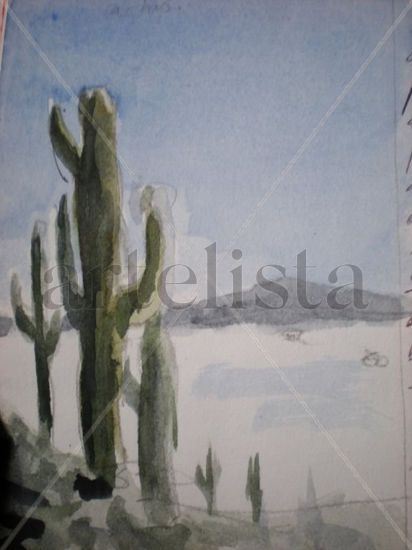 cactus en Uyuni Watercolour Paper Landscaping