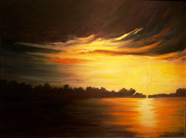 Ocaso Oil Textile Marine Painting