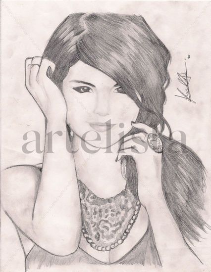 Selena Gomez Charcoal