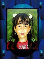 LA NIÑA DE OJOS DULCES. Oil Canvas Portrait