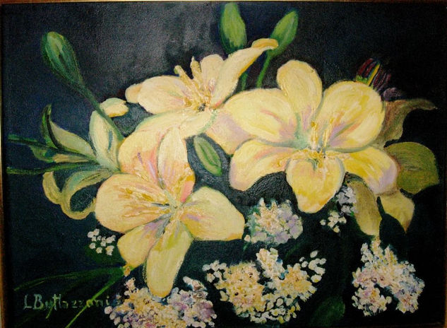 Flores Oil Textile Floral Painting