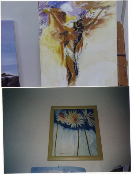 Cristo y flores