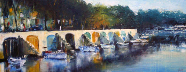 porto colom Mallorca Oil Canvas Marine Painting