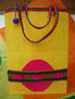 Bolso de yute con aplicaciones de telar ecologico