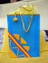 Bolso de yute con aplicaciones de telar ecologico