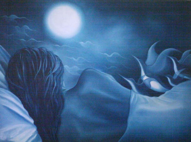 Baño Lunar Marino Oil Canvas Figure Painting