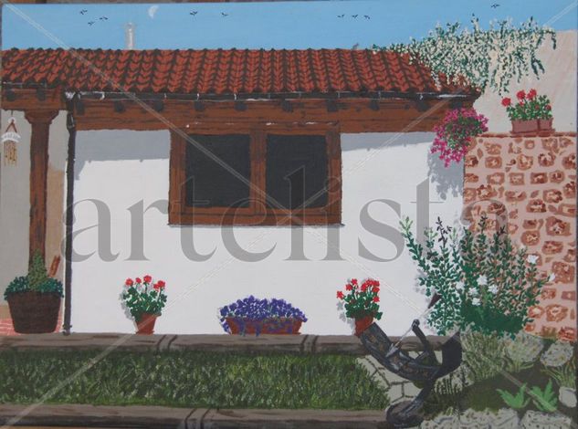 PATIO DE SASAMON (BURGOS) Acrylic Canvas Landscaping