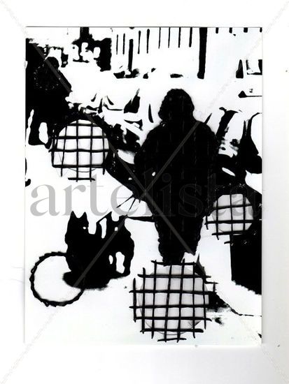 Dama con perros Other Themes Black and White (Digital)