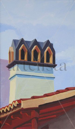 Chimenea I Oil Canvas Landscaping