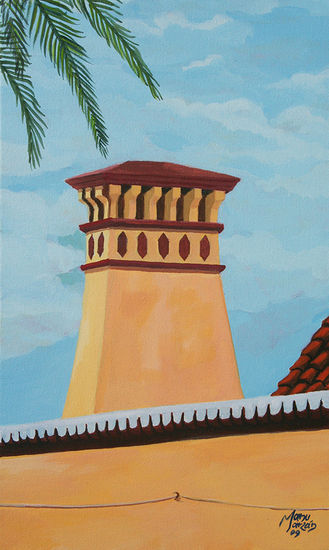 Chimenea iii Acrylic Canvas Landscaping