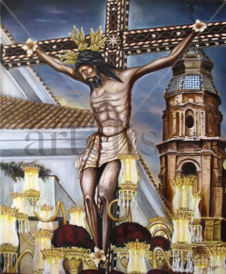 Santisimo cristo de Confalon en salida Oil Canvas Figure Painting