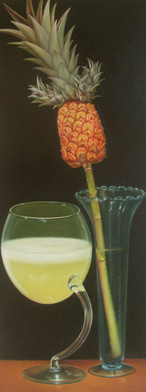 BODEGÓN CON SABOR DE PIÑA EN FLOR Oil Canvas Still Life Paintings