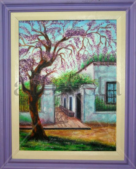 la casa de mis abuelos Pastel Canvas Landscaping