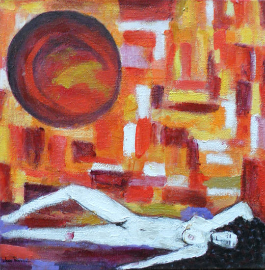 MUJER. Serie HISTORIAS SOLARES. Acrílico Lienzo Desnudos