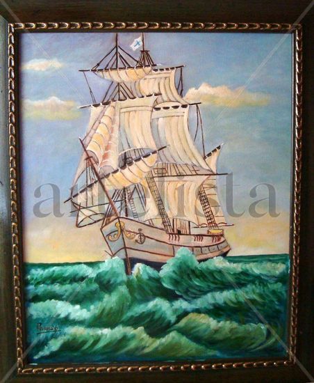 Fragata Oil Canvas Marine Painting