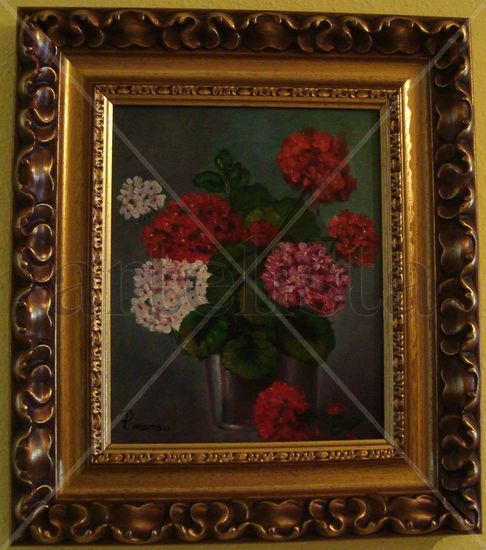 Flores en jarrón Oil Canvas Floral Painting