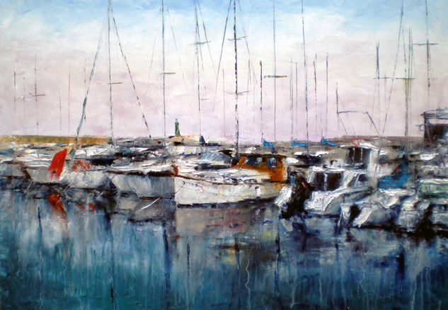 puerto de can pastilla Oil Canvas Marine Painting