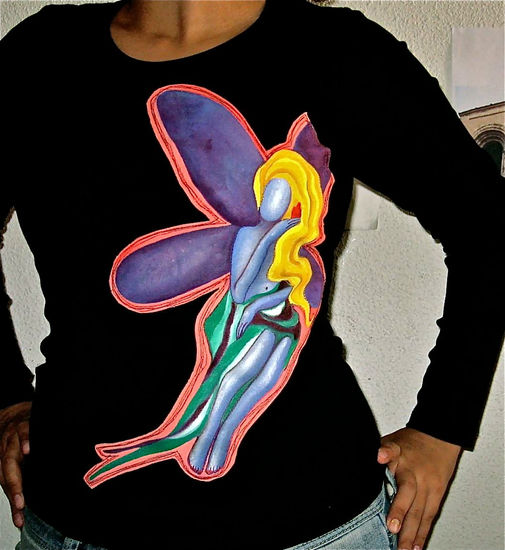 Camisetas 2 Acrylic Textile Figure Painting